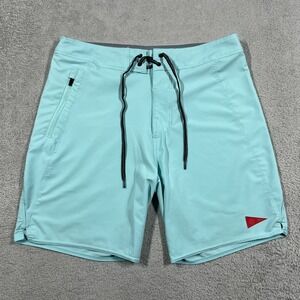Florence Marine X Board Shorts Mens 28 Blue Stretch Beach Swim Surf